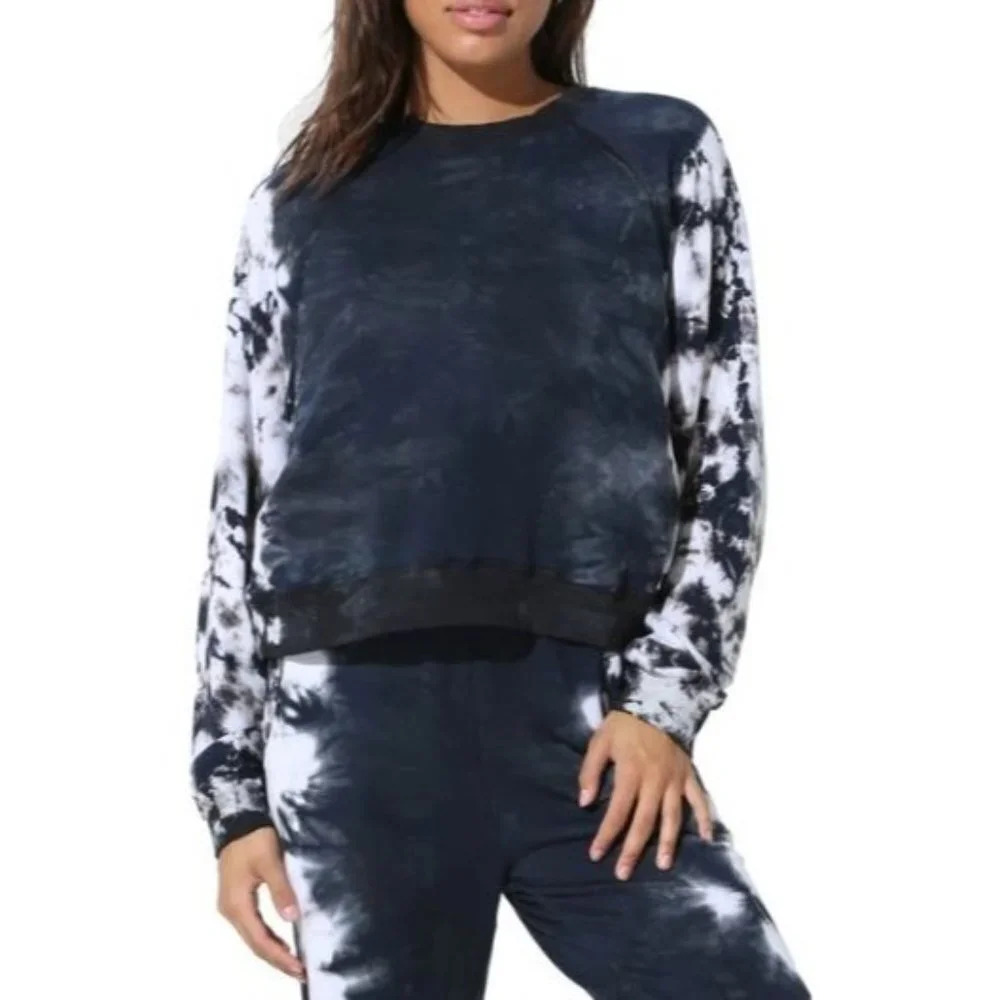 Electric & Rose Presley Tie Dye Sweatshirt in Onyx/Cloud-sz Medium